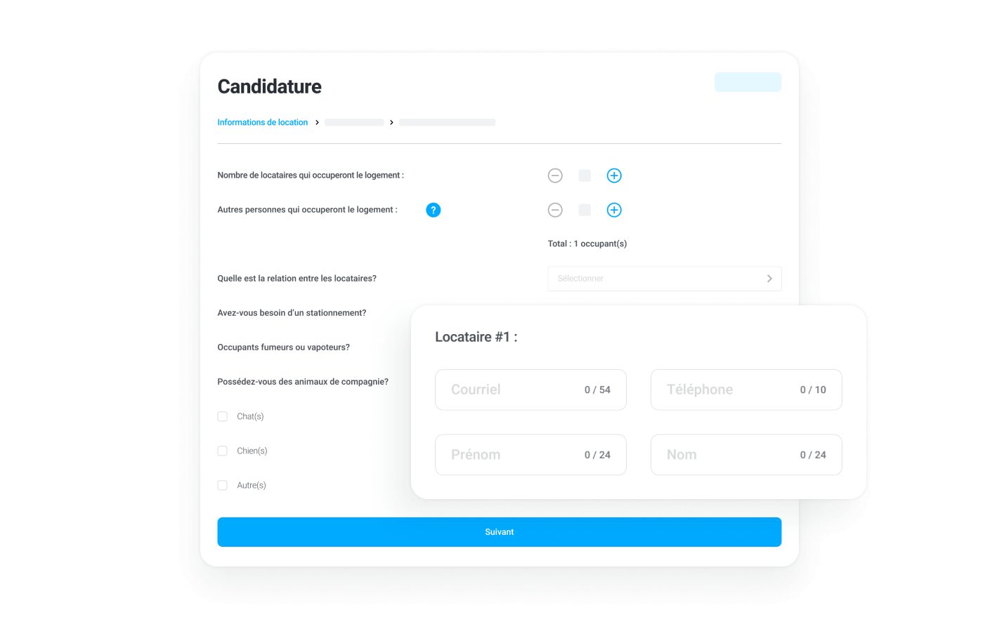 Collect important information from applicants